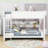 Queen Over Queen Bunk Bed With Built-In Storage Shelves And Charging Station,Ladder-915277161