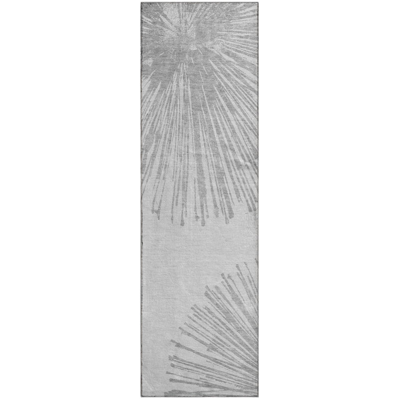 Premium Machine Washable Cerrito Gray Rug, Runner 2'3" x 7'6"