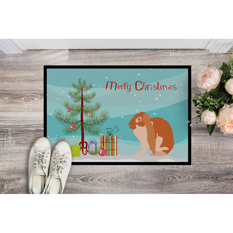 Nevaeh Non-Slip Christmas Outdoor Doormat, 0.25" H x 27" W x 18" D