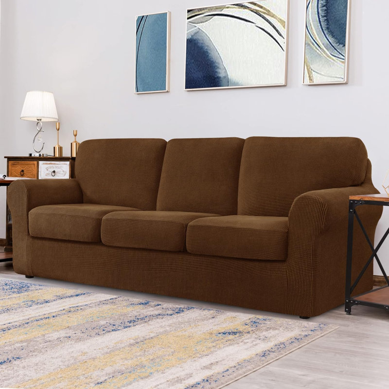 Sofa Slipcover, Brown, 41" H x 43" W x 5.75" D