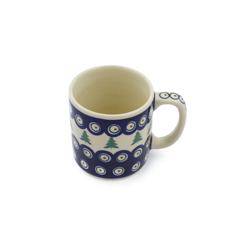 Handmade Stoneware Coffee Mug, 1, Peacock Pines