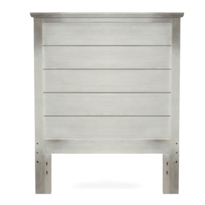 Charetta Solidwood Headboard with Elegant Distressed Grey White Finish by Rosalind Wheeler