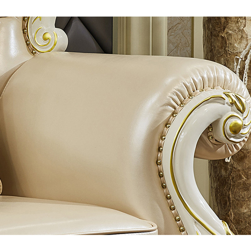 Fauteuil en cuir véritable capitonné European Luxury Luxury