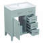Ensemble de meuble-lavabo avec lavabo 30 po, armoire de salle de bain verte avec tiroirs, structure solide et panneau de fibres à densité moyenne