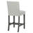 Dunsizer Set Of 2 Light Gray Fabric Counter Height Chairs With Gray Wood Frame & Footrest