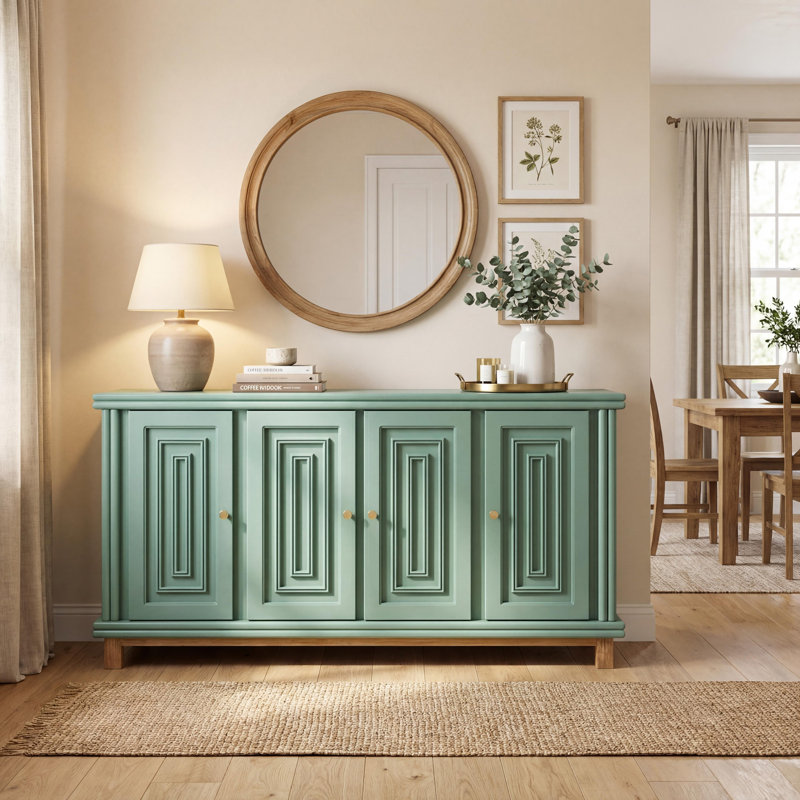 Sideboard Buffet Console Cabinet 70"l Pine Wood