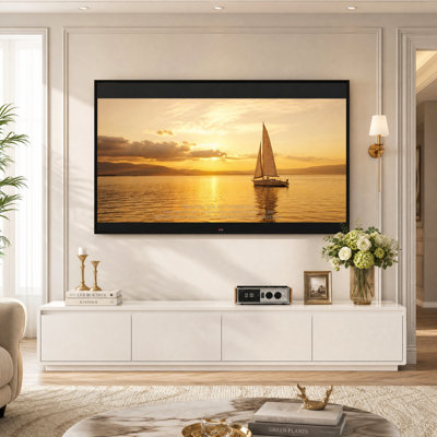 70.9" W Low-Profile TV Stand for TVs up to 70" with 4 Drawers & 3-Color LED Lighting