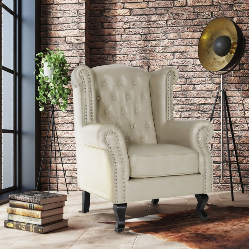 Panavista Wingback Chair, Cream