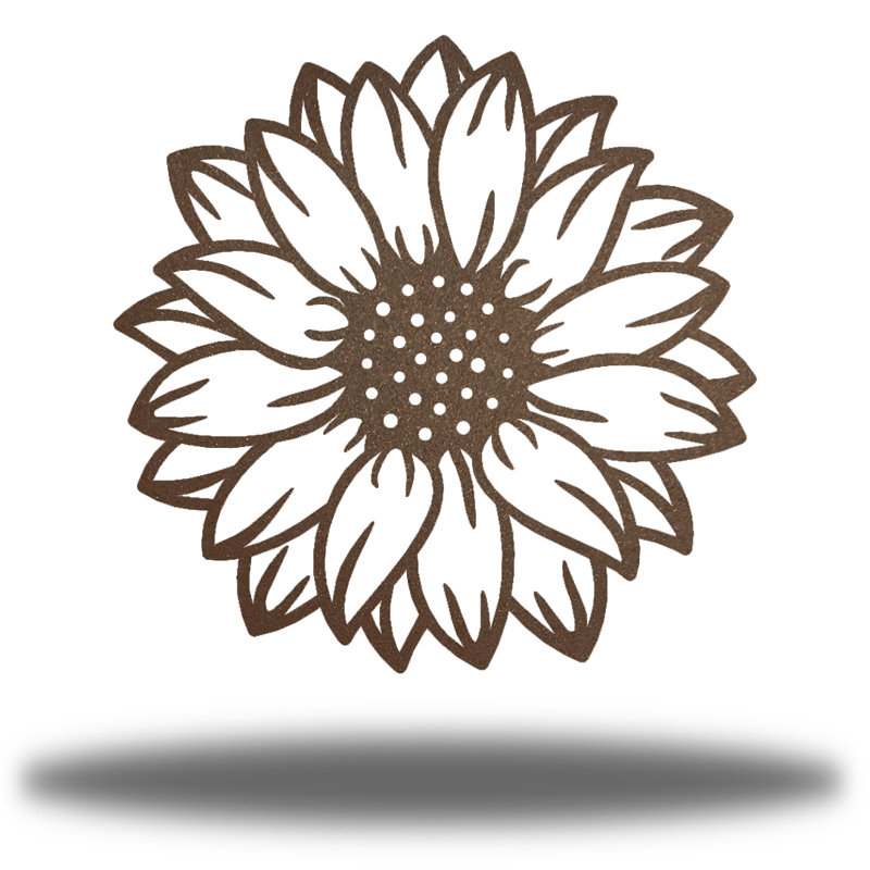 Décoration murale tournesol Nanke, H 8 po x l 8 po x P 0,0125 po, Rouille