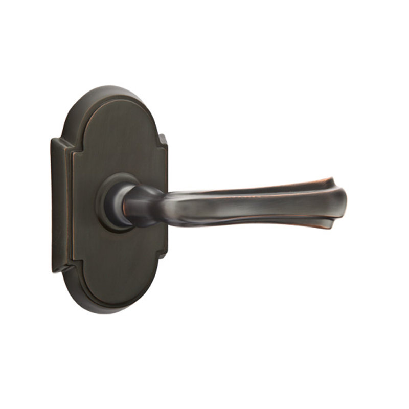 Faux levier de porte double avec rosette Wembley, Droite, Bronze huilé