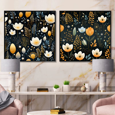 Motif floral côtier serein - ensemble de collage abstrait botanique carré de 2