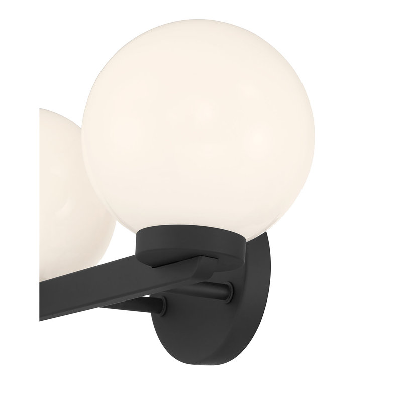 Meuble-lavabo 2 lumières Alvida, Noir, Deux lumières, H 8 po x l 14 po x P 7 po