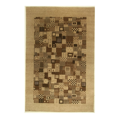 Handmade Cotton and Wool Geometric Area Rug