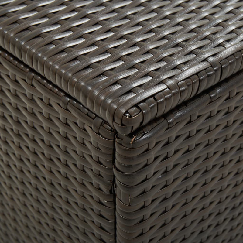 Brown Poly Rattan Outdoor Deck Storage Box