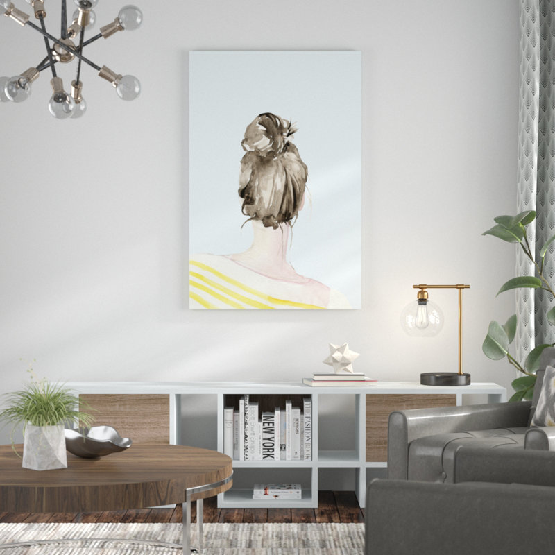 Top Knot Sailor Stripes I by Jennifer Paxton Parker - Painting Print, 122cm H x 81cm W, Black Floater Framed