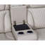 Causeuse inclinable électrique en cuir blanc glacé de 74 po avec repose-tête électrique, haut-parleurs Bluetooth, lumières DEL, ports USB et USB-C, rangement et porte-gobelets Jazmina