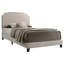 Cadre de lit double tapissier avec garniture cloutée d'inspiration Art déco beige chaud