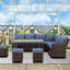 Ensemble de salle à manger haut de gamme en osier de qualité supérieure avec canapé modulaire à dossier haut et aménagement modulaire-315233911