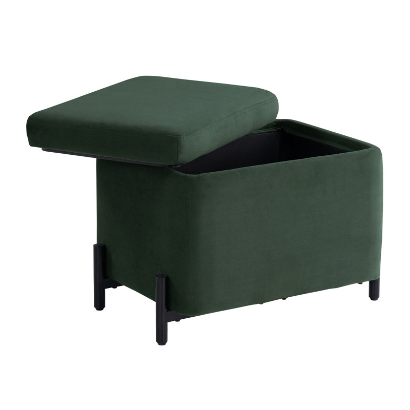 Delton 24" Flip-Tray Small Storage Ottoman, Green