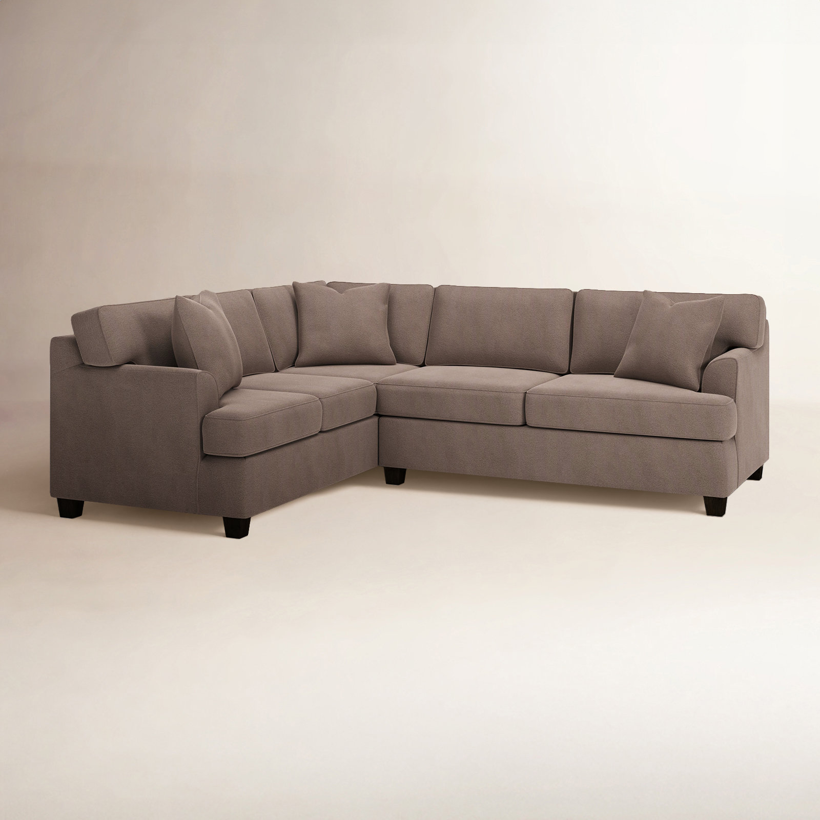 Conradina Upholstered L-Sectional, Left Hand Facing, Macarena Light Gray Canvas