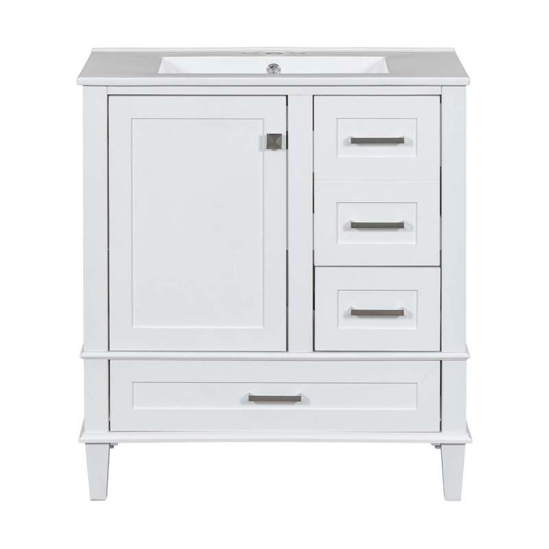 Modern Bathroom Vanity, Bathroom Cabinet With Sink Combo Set, Bathroom Storage Cabinet, White