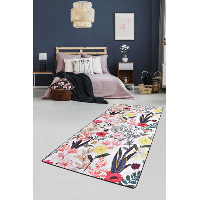 Tapis de couloir luxueux, 100% polyester, 4 pi x 5 pi | Antibactérien, antidérapant, lavable à la machine à 30 ° C | Épaisseur totale: 0,4 po | Parfait pour les vestibules et les espaces de vie, conception douce et durable