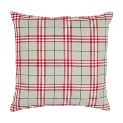  Plaid Cotton Throw Pillow