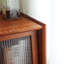 Armoire d'appoint en acier inoxydable avec porte en verre