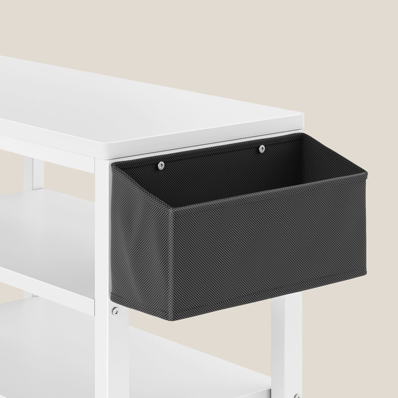 Portemanteau de 39,4 po de largeur avec banc, rangement pour chaussures et 6 portemanteaux, Blanc