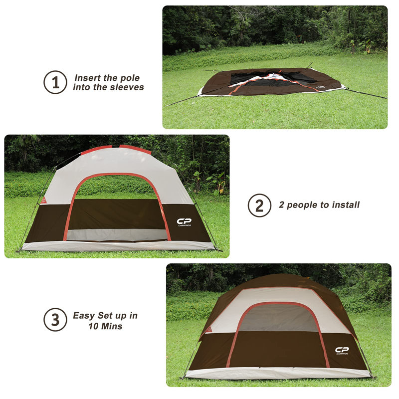 Tente pour 6 personnes, Brun