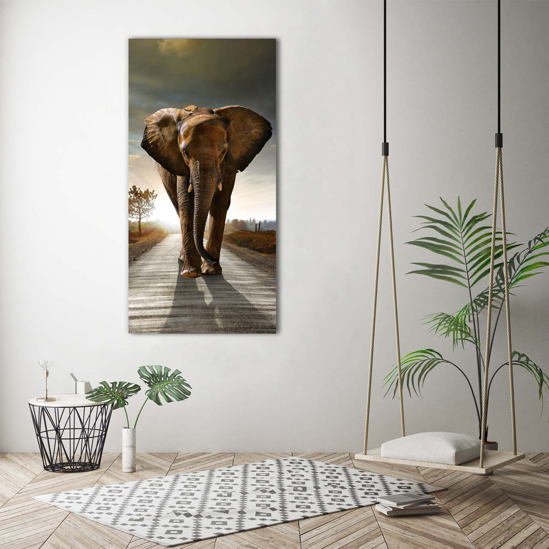 Schlendernder Elefant - Kunstdrucke auf Leinwand - Wrapped Canvas