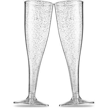 Munfix 100 Pack Plastic Champagne Flutes 5 Oz Clear Plastic Toasting  Glasses Disposable Wedding Thanksgiving Party Cocktail Cups