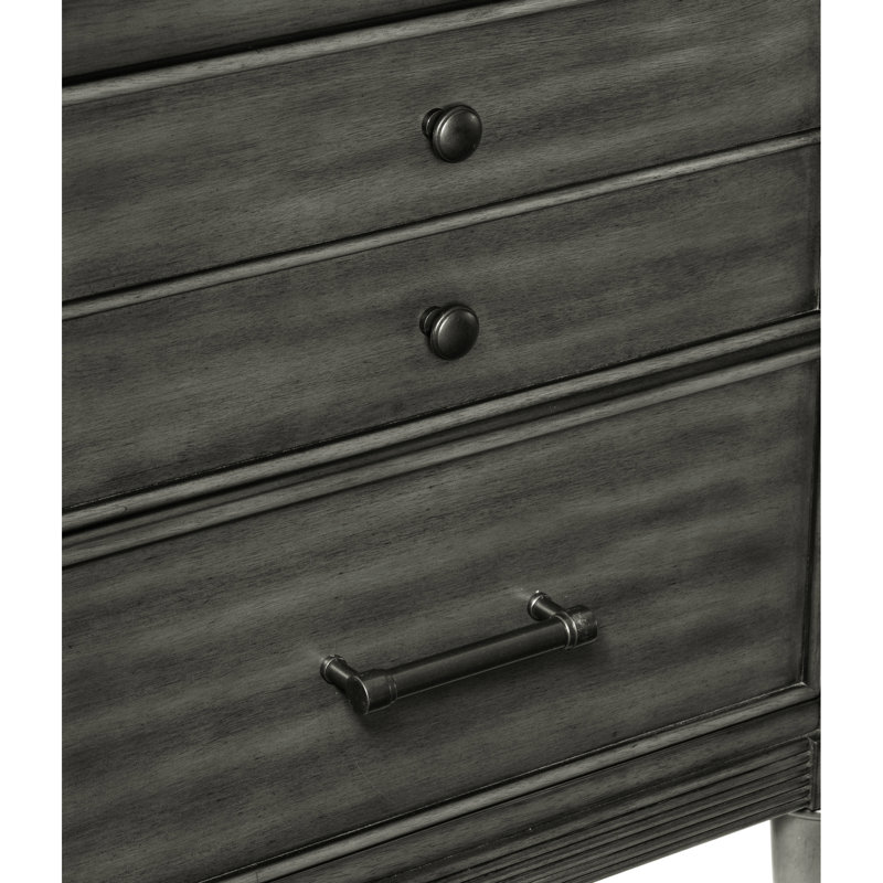 Table de chevet de style transitionnel de couleur grise avec détails fins pour le confort