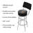 Swivel Upholstered Counter Stool with Metal Frame