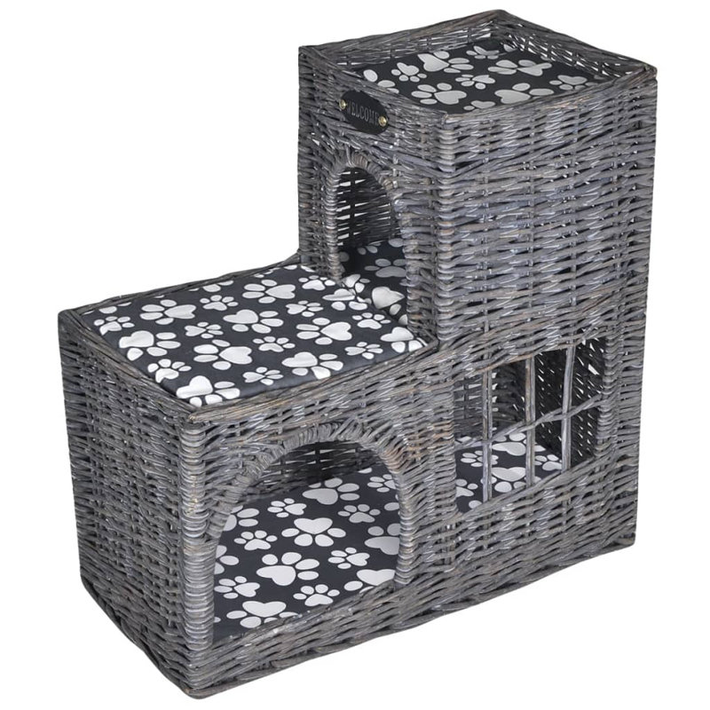 One Allium Way® Willow Cat Tree Pet House/Bed/Castle/Scratching Post With Cushion