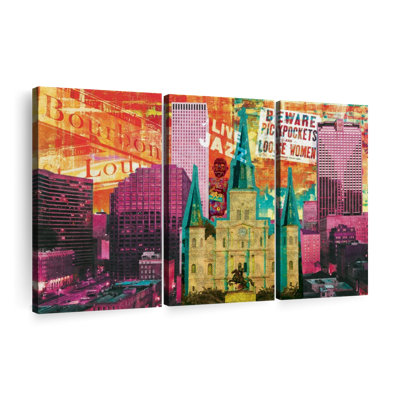 «Louisiana Thema», 3 pièces sur toile