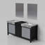 Meuble-lavabo de 72 po Lexora Zilara en noir et gris avec plateau et miroir