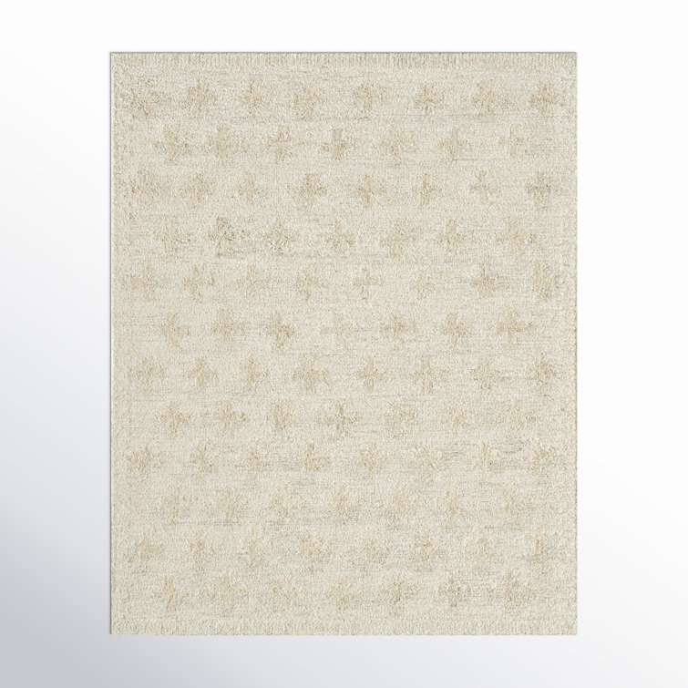 Rectangle Niara Hand Tufted Wool Area Rug in Ivory