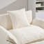 Fauteuils d'appoint modernes, fauteuil spacieux en chenille beige avec structure en bois pour la maison