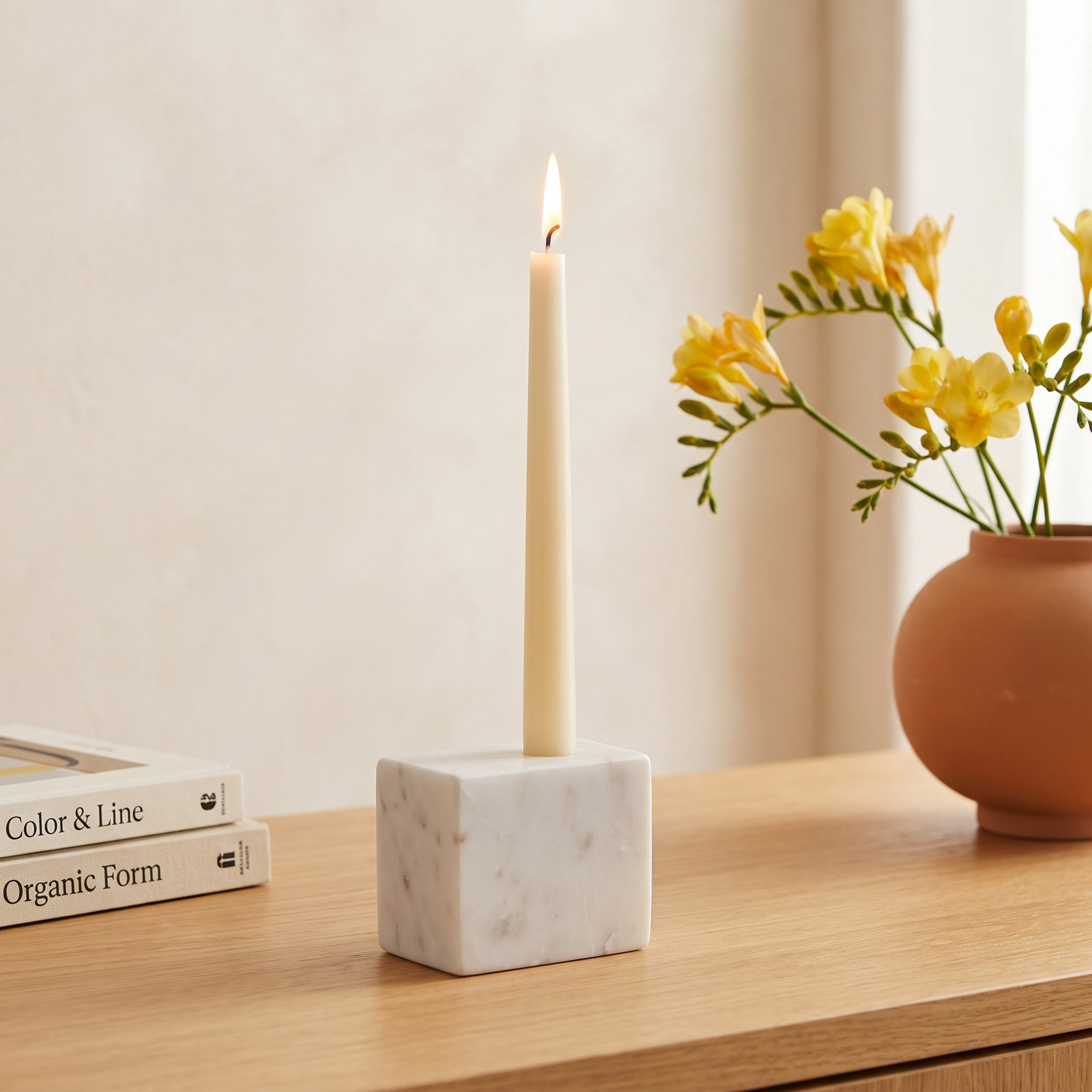 Stone Taper Candle Holder