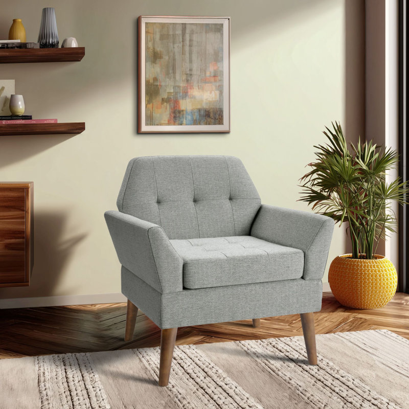 Newtin Mid-Century Modern Accent Chair, Gray