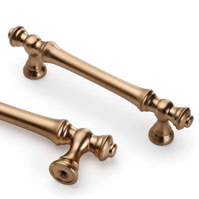 10 Pack 3.75 Inch(96mm) Champagne Bronze Kitchen Cabinet Handles,Brushed Brass Cabinet Pulls Kitchen Cabinet Hardware for Cupboard Gold Drawer Pulls