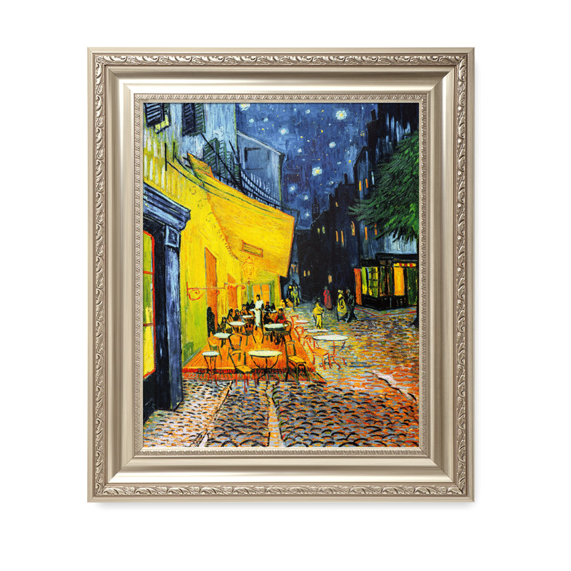 «Café Terrace at Night» par Vincent Van Gogh, reproduction d'art encadrée pour décoration murale, Cadre doré