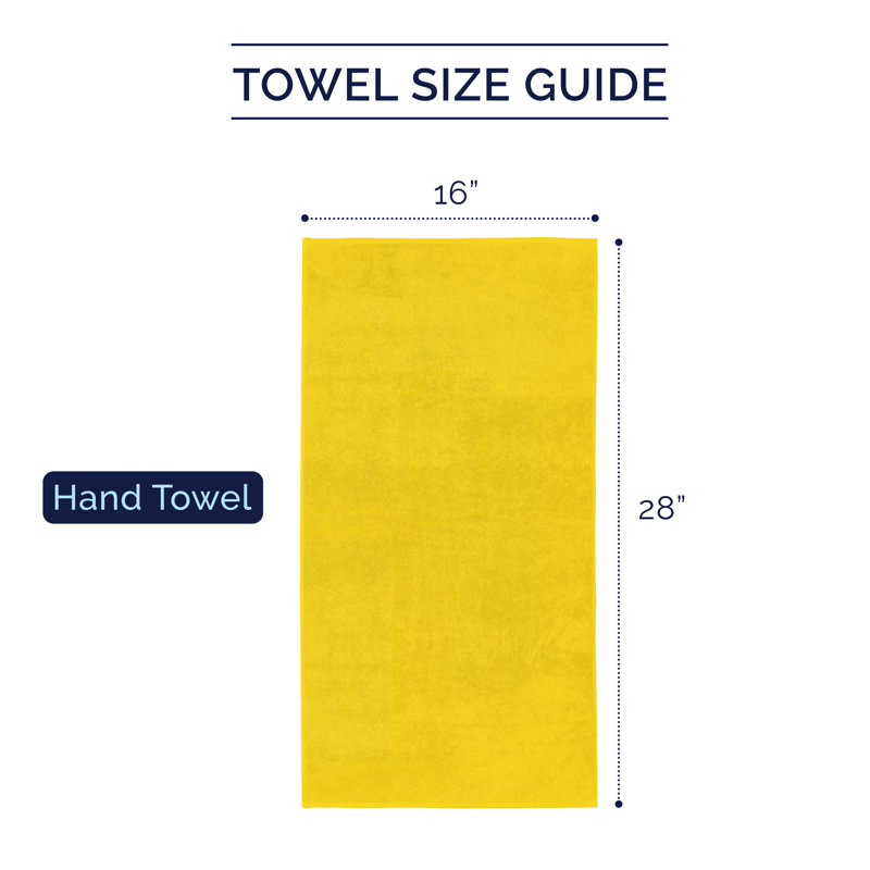 Elegant Comfort 100% Turkish Cotton 4-Piece Towel Set – Ultra Soft, Highly Absorbent, Quick Dry Bathroom Towels, Yellow