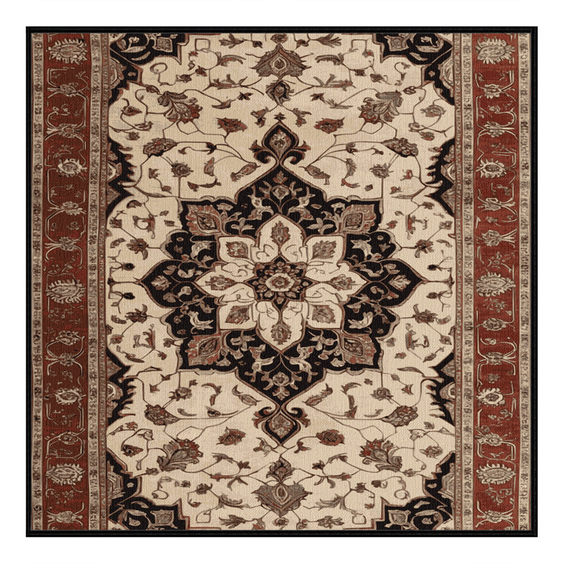 Tapis brun lavable à la machine, Carré 5 pi