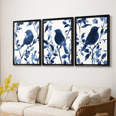 FLORAL Series DLXIV - Toile tendue avec châssis sur mesure - 3 pièces