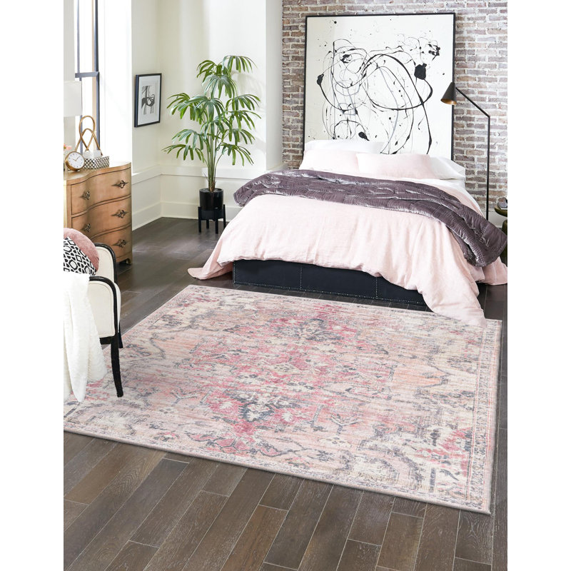 Engelman Washable Oriental Indoor Rug, Square 7'3"