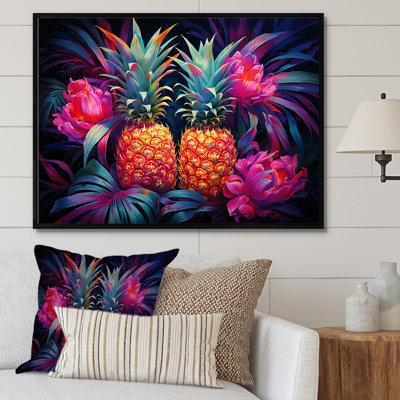 Nectar néon ananas sur toile