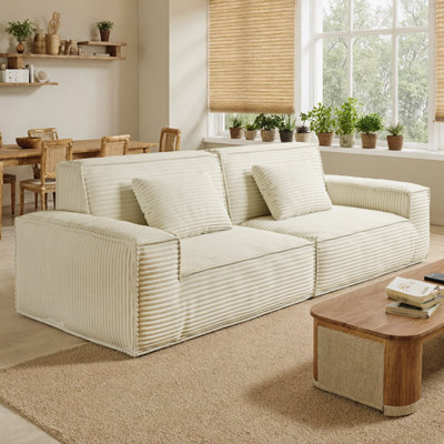 Modular Sofa Sectional With Washable Covers,Reversible Chaise, Easy Assembly No Tools, Pet Friendly Fabric, Thick Cushions For Small Space Apartment by Mercer41