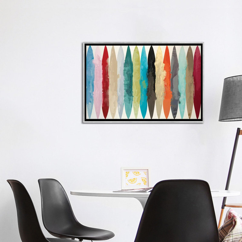 « EBB & Flow » par Randy Hibberd-impression, Pas de tapis, H 26 po x l 40 po x 1,5 po, Toile avec cadre argenté